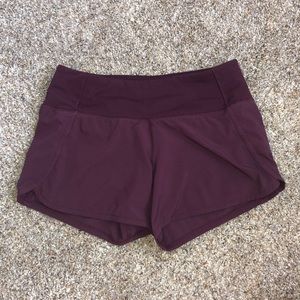 Maroon Lulu Lemon shorts, size 2